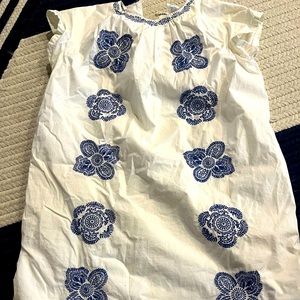 Crew Cuts dress, 100% cotton white and blue summer dress.
